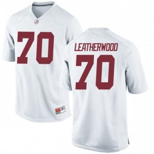 Men's Alabama Crimson Tide #70 Alex Leatherwood White Replica NCAA College Football Jersey 2403HJFL6